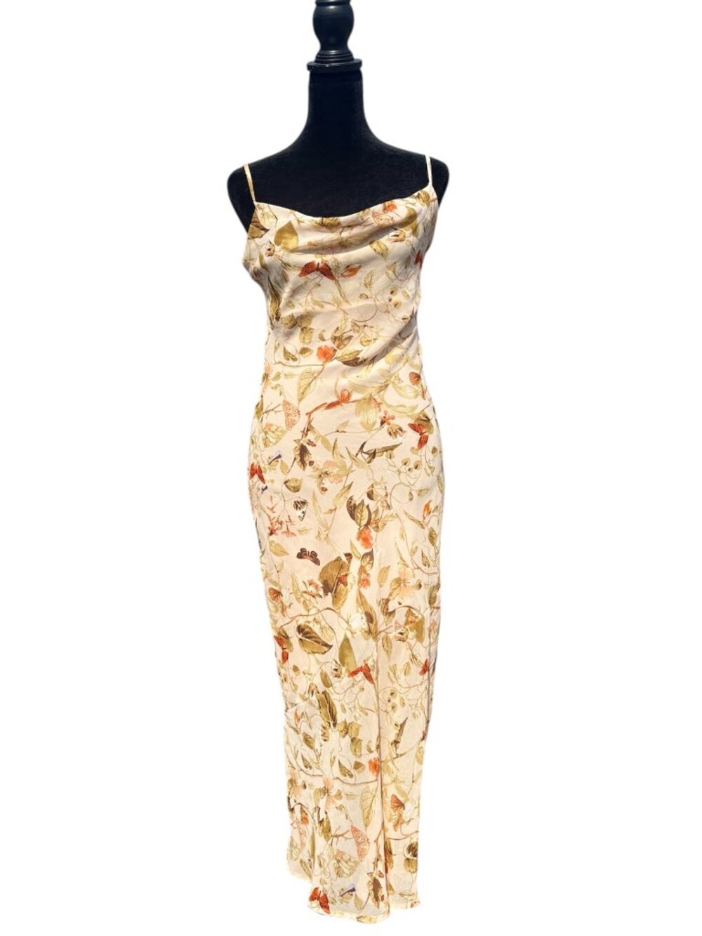 Forever21 forest‎ fairy slip dress cowl neck strappy butterfly print women's XS